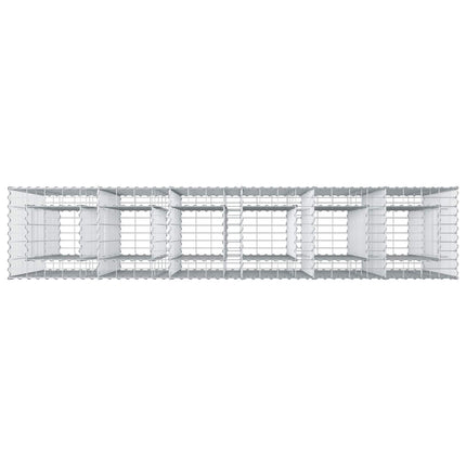 Gabion højbed 3 stk. 250 x 50 x 150 cm Galvaniseret stål Sølv