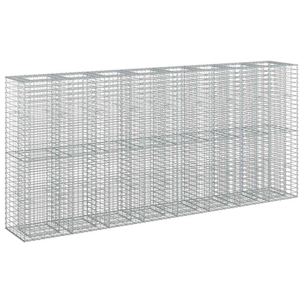 Gabion højbed 4 stk. 330 x 50 x 150 cm Galvaniseret stål Sølv