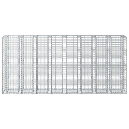 Gabion højbed 4 stk. 330 x 50 x 150 cm Galvaniseret stål Sølv