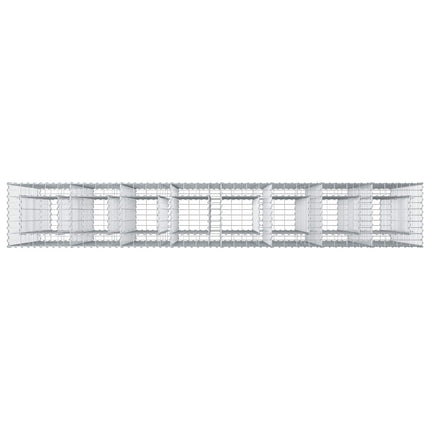 Gabion højbed 4 stk. 330 x 50 x 150 cm Galvaniseret stål Sølv