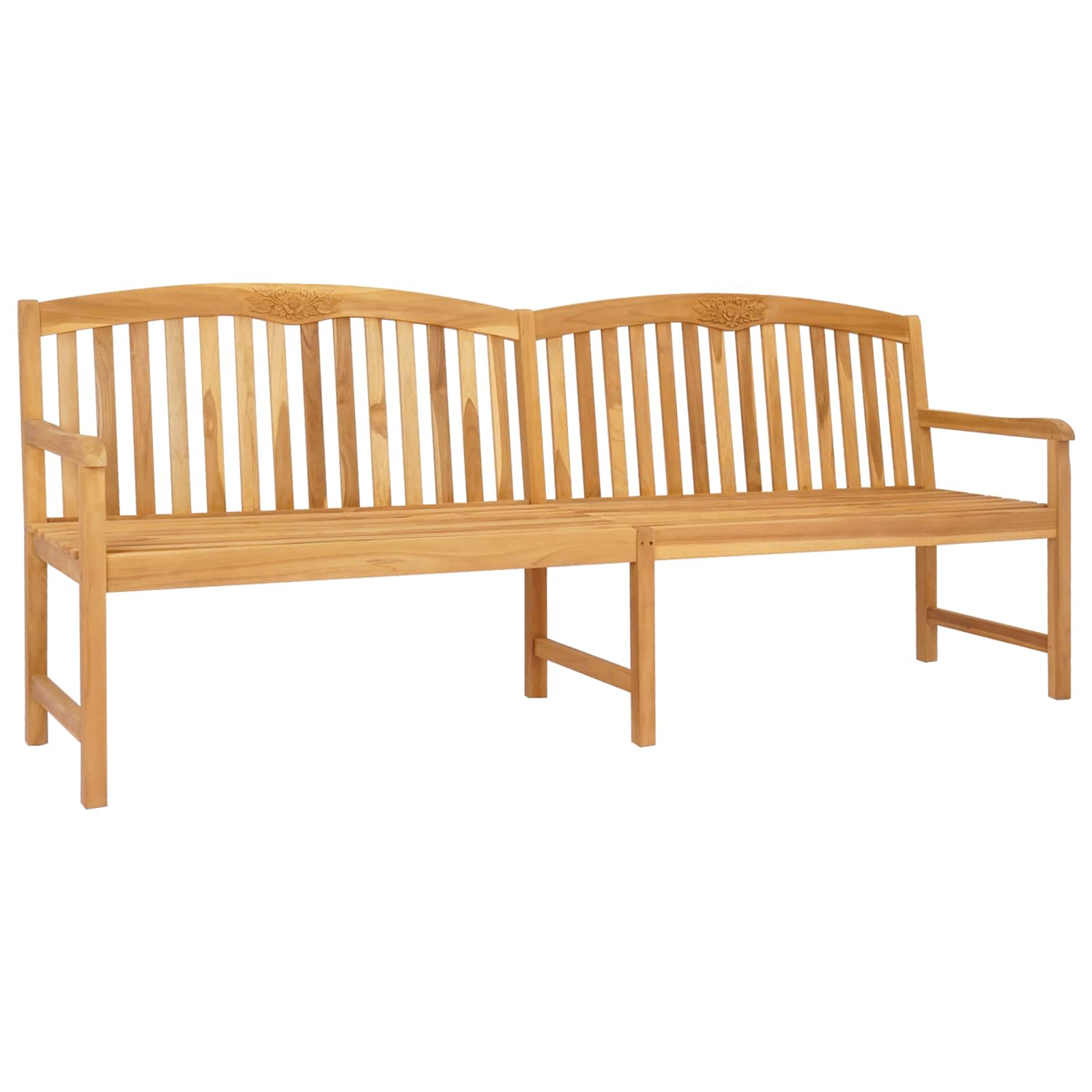 Håndskåret Rosenbænk Naturfarvet 228 x 60 x 90 cm