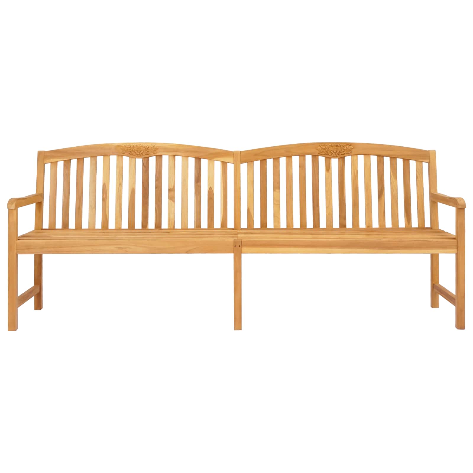 Håndskåret Rosenbænk Naturfarvet 228 x 60 x 90 cm