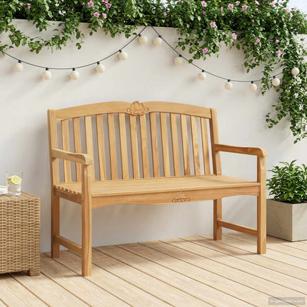 Håndskåret Rosenbænk 114 x 60 x 95 cm Massiv Teaktræ