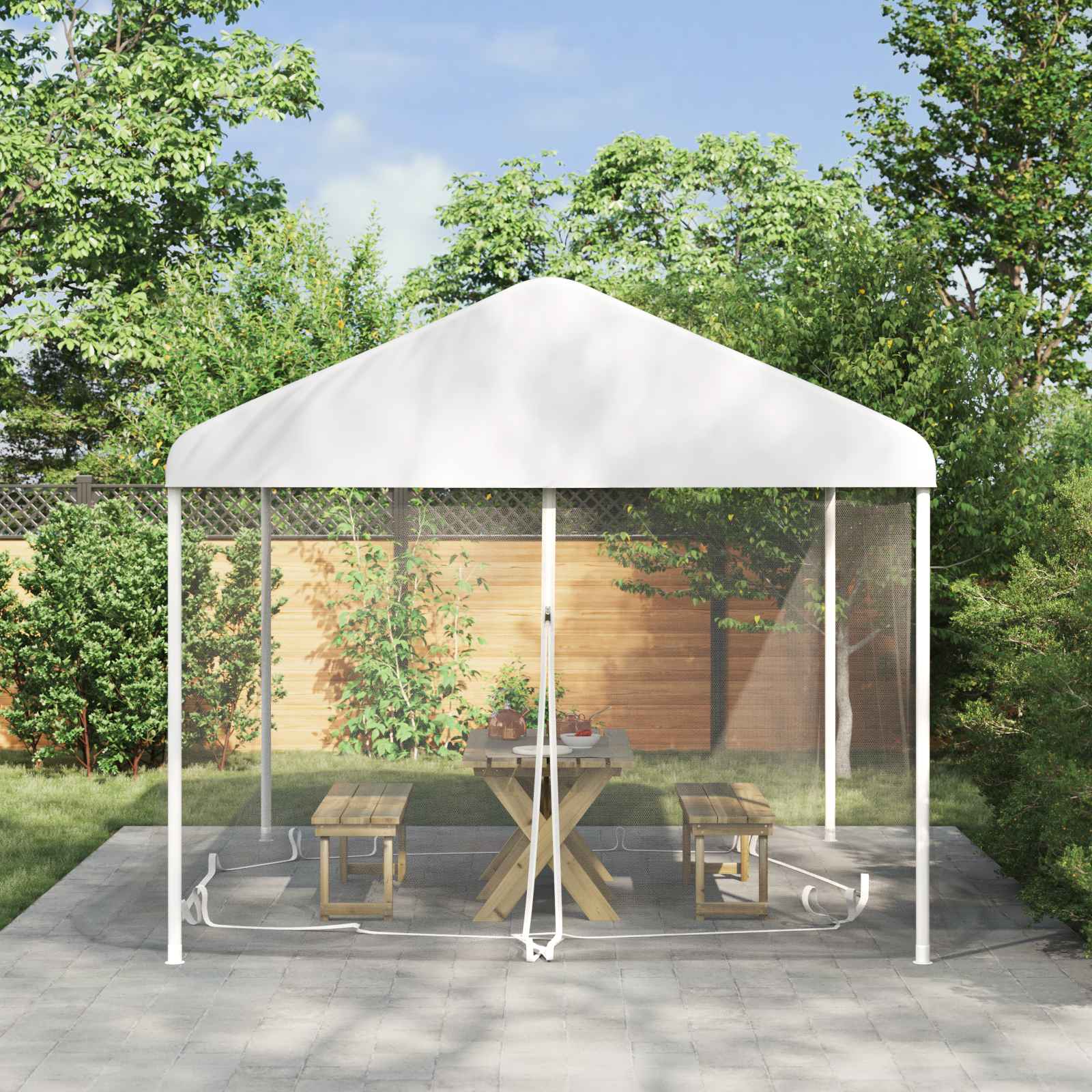 Myggenet til pavillon 220 mesh Hvid 4,5 x 3 x 2 m Polyester