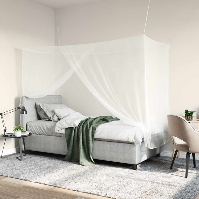 Myggenet til seng 156 mesh 3 pcs Hvid Polyester