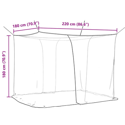 Myggenet til seng 156 mesh Sort 220 x 180 x 180 cm Polyester