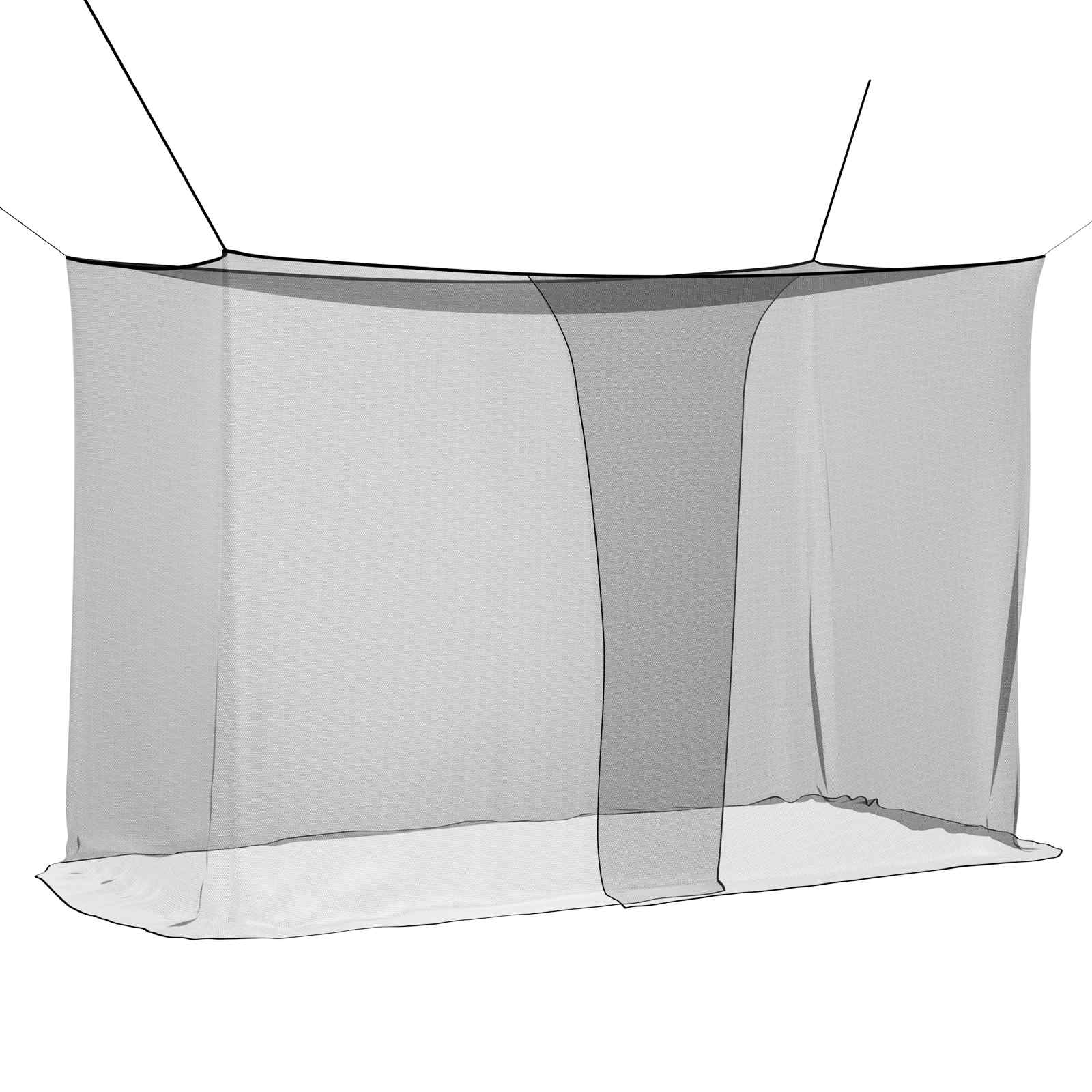 Myggenet til seng 156 mesh 3 pcs Sort Polyester