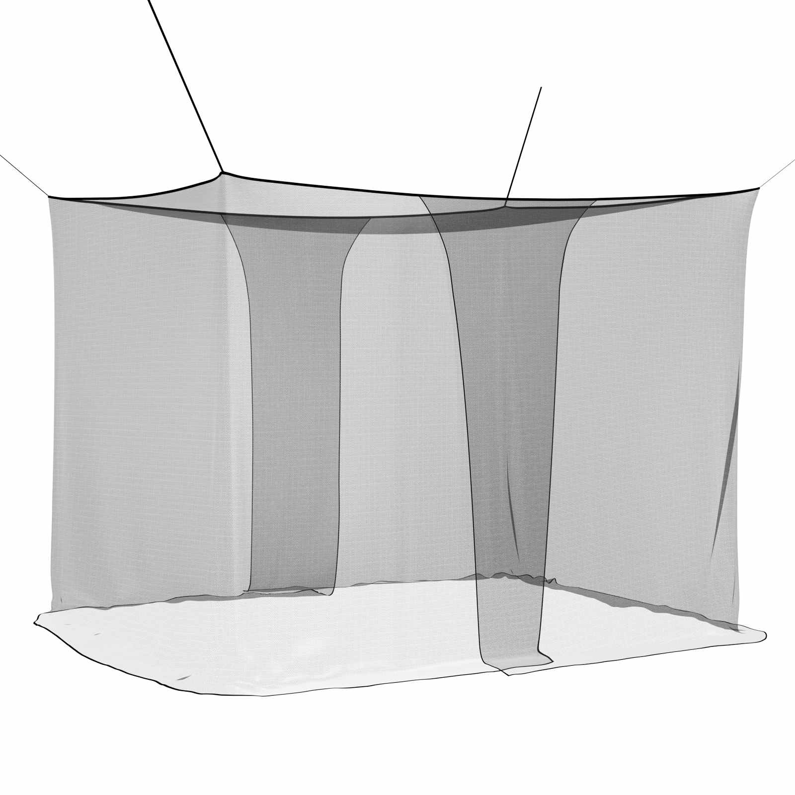 Myggenet til seng 156 mesh 3 pcs Sort Polyester