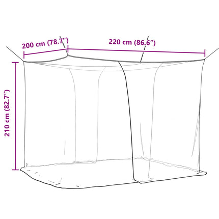 Myggenet til seng 156 mesh 3 pcs Sort Polyester