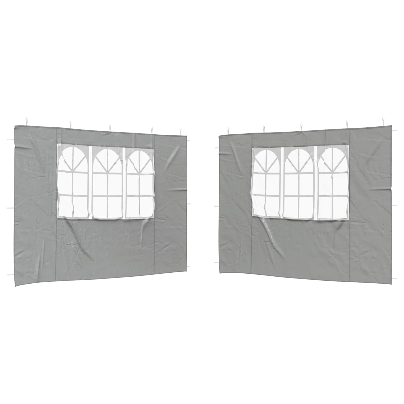Festasidevæg 2 pcs 300 x 195 cm Lysegrå PE og stål