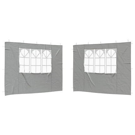 Festasidevæg 2 pcs 300 x 195 cm Lysegrå PE og stål