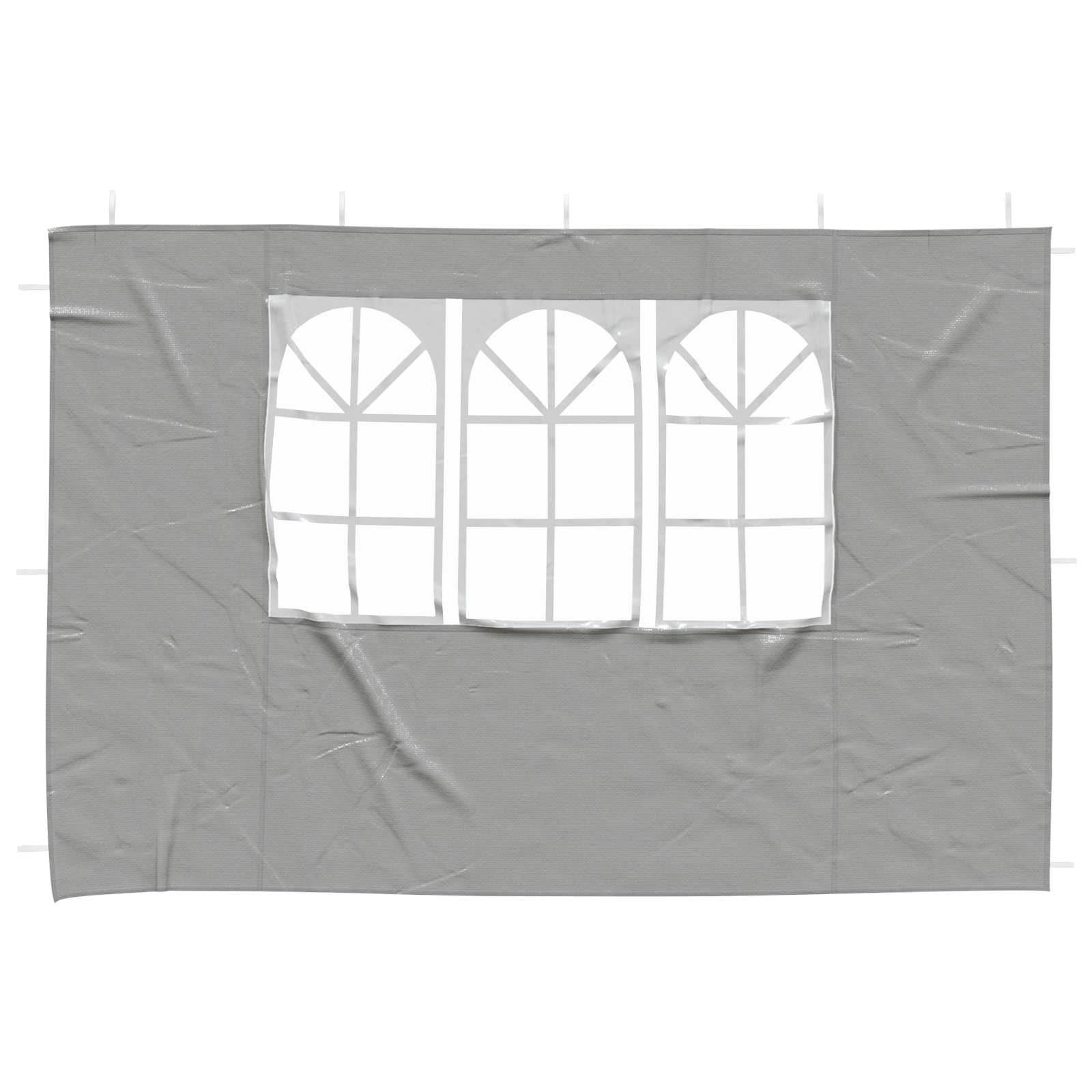 Festasidevæg 2 pcs 300 x 195 cm Lysegrå PE og stål