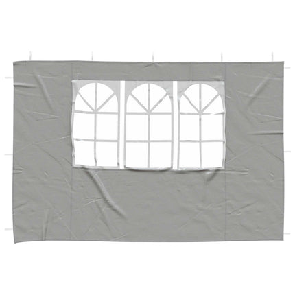 Festasidevæg 2 pcs 300 x 195 cm Lysegrå PE og stål