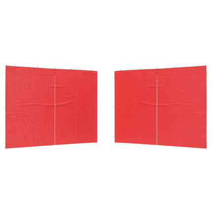 Festasidevæg 2 pcs Rød 300 x 195 cm PE og stål