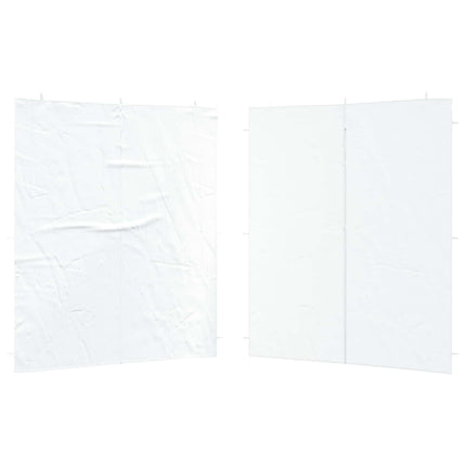 Festasidevæg 2 stk. 200 x 195 cm Hvid PE og stål