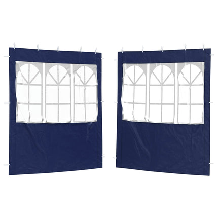 Festasidevæg 2 pcs 200 x 195 cm Blå PE og stål
