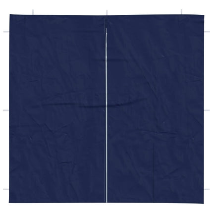 Festasidevæg 2 pcs Blå 200 x 195 cm PE og stål