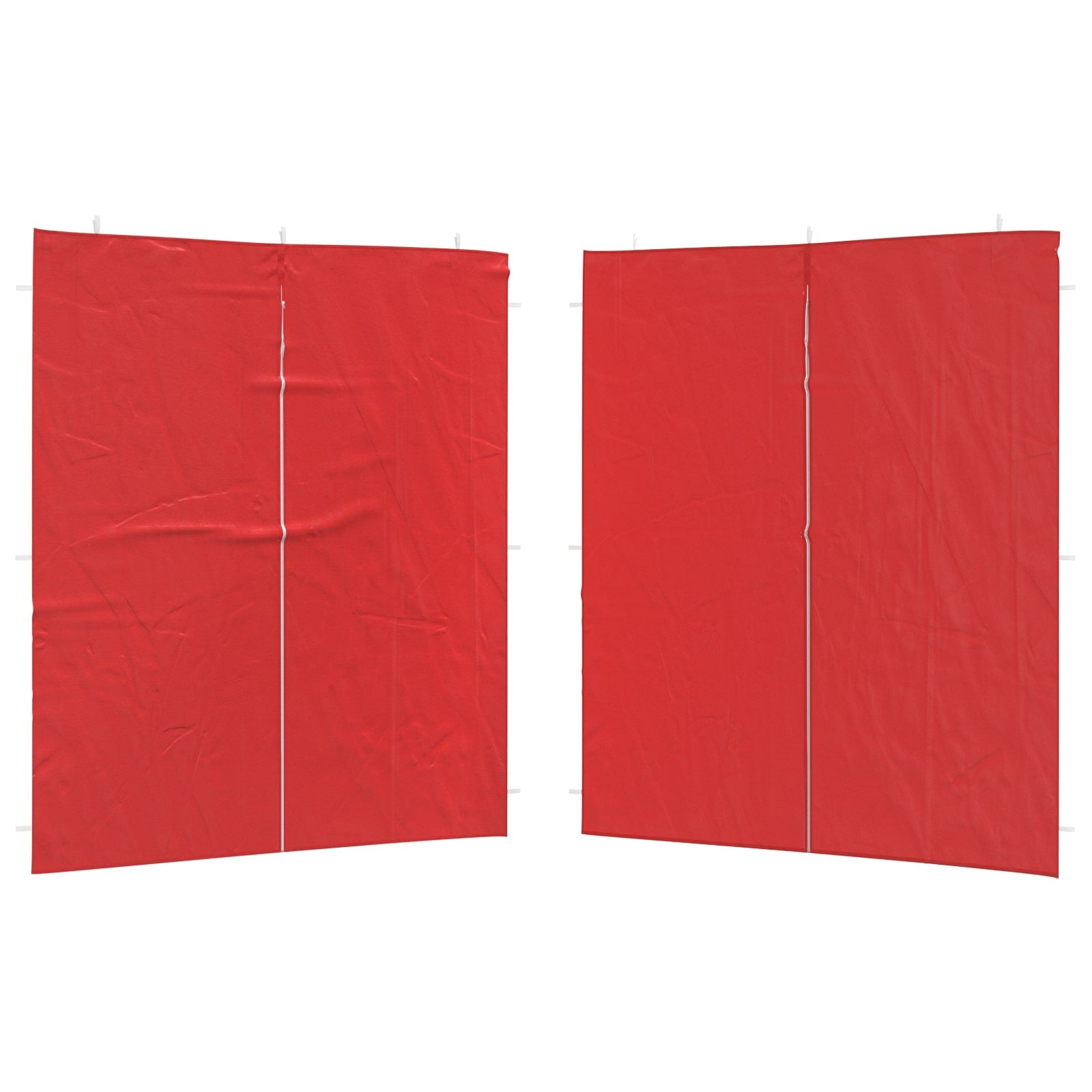 Festasidevæg 2 pcs Rød 200 x 195 cm PE og stål