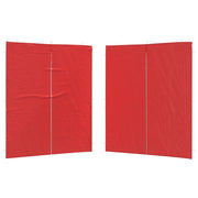 Festasidevæg 2 pcs Rød 200 x 195 cm PE og stål