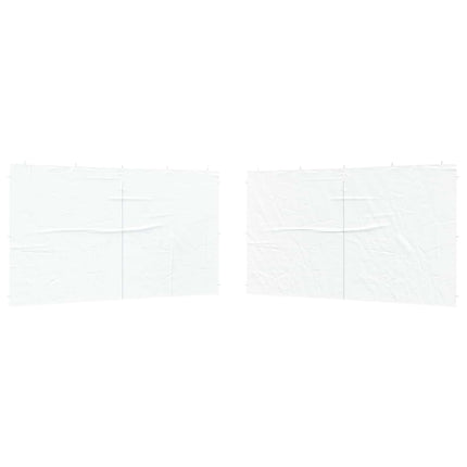 Festasidevæg 2 stk. 400 x 195 cm Hvid PE og stål