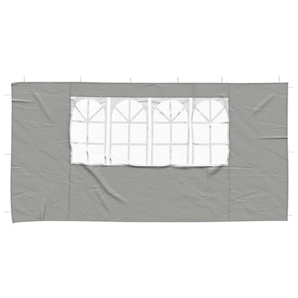 Festasidevæg 2 pcs 400 x 195 cm Lysegrå PE og stål