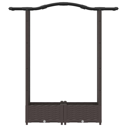 Hævet Bed med Trellis og Tag Brun 124 x 40 x 123 cm PP