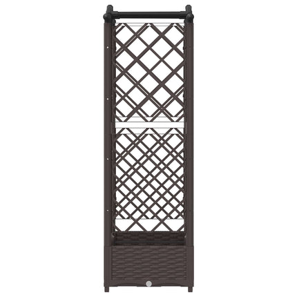 Hævet Bed med Trellis og Tag Brun 124 x 40 x 123 cm PP
