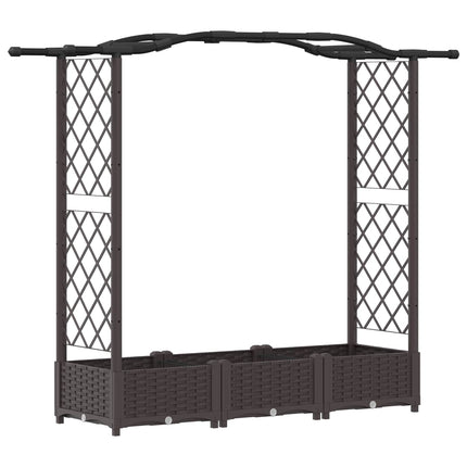 Hævet Bed med Trellis og Tag Brun 169 x 40 x 123 cm PP