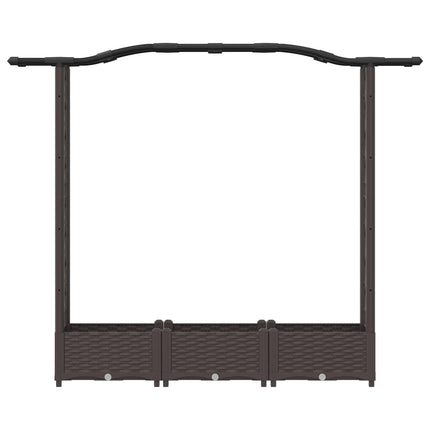 Hævet Bed med Trellis og Tag Brun 169 x 40 x 123 cm PP