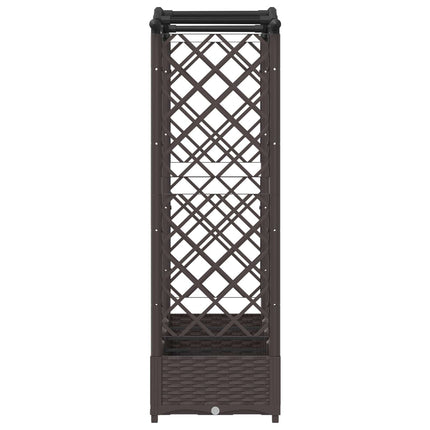 Hævet Bed med Trellis og Tag Brun 207 x 40 x 123 cm PP