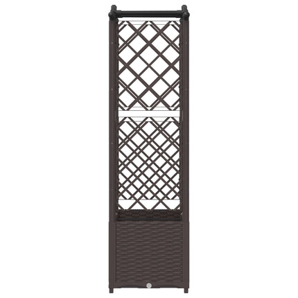 Hævet Bed med Trellis og Tag Brun 125 x 40 x 138 cm PP