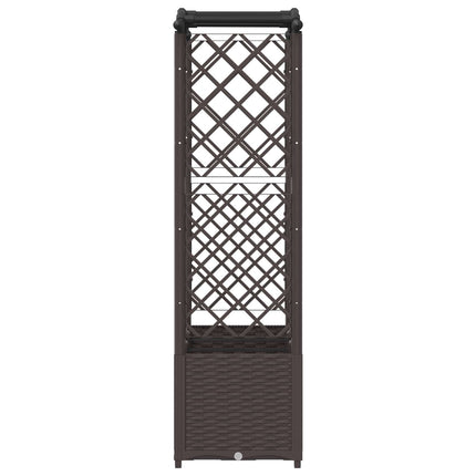 Hævet Bed med Trellis og Tag Brun 164 x 40 x 138 cm PP
