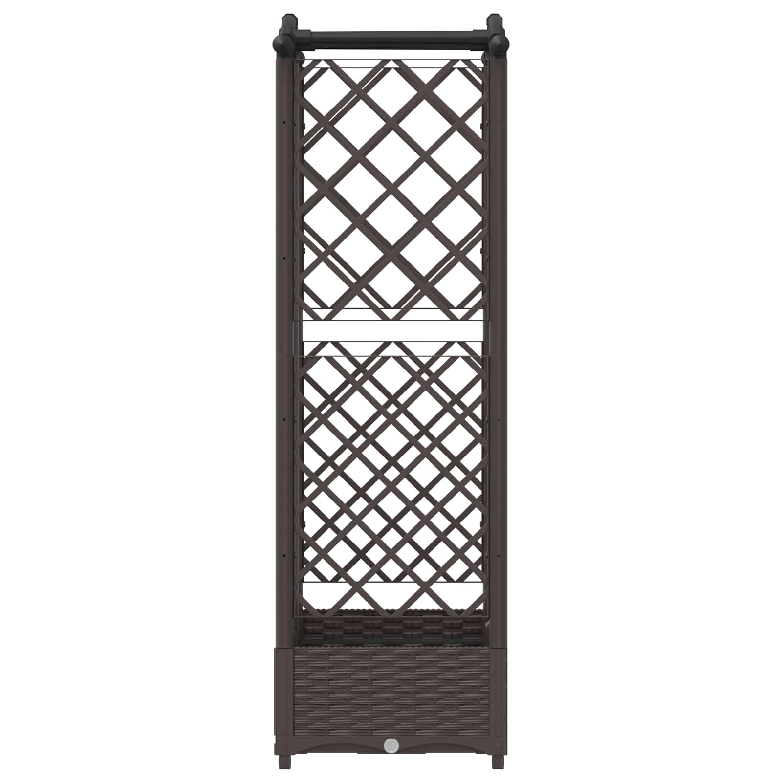 Hævet Bed med Trellis og Tag Brun 124 x 40 x 126 cm PP