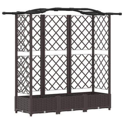 Hævet Bed med Trellis og Tag Brun 163 x 40 x 123 cm PP
