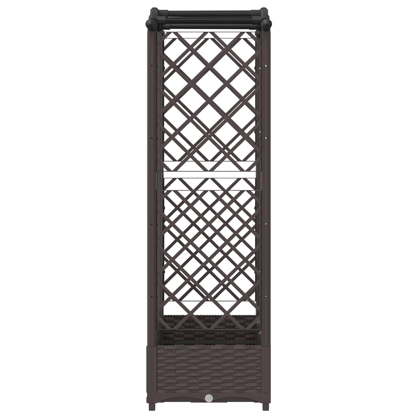 Hævet Bed med Trellis og Tag Brun 163 x 40 x 126 cm PP