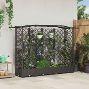 Hævet Bed med Trellis og Tag Brun 203,5 x 40 x 125 cm PP