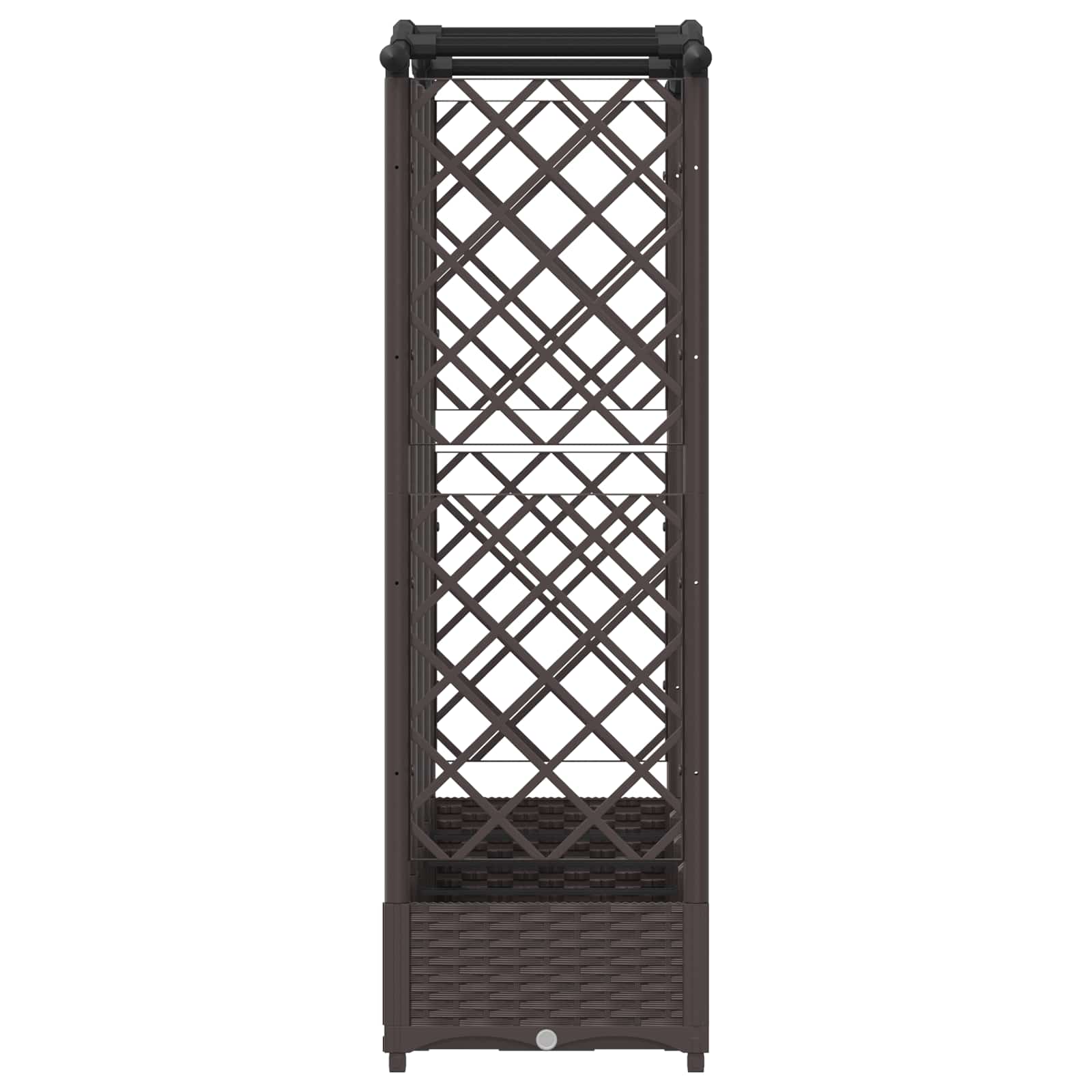 Hævet Bed med Trellis og Tag Brun 203,5 x 40 x 125 cm PP