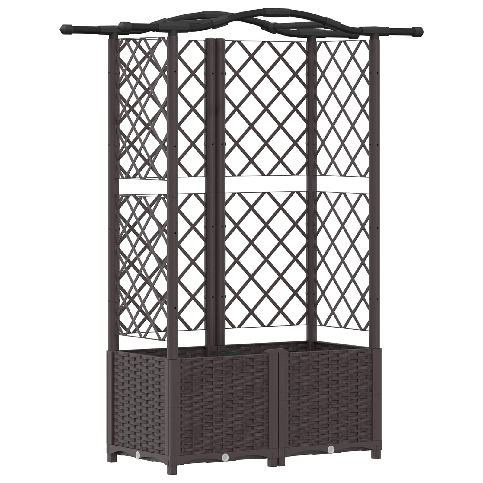 Hævet Bed med Trellis og Tag Brun 122 x 40 x 141 cm PP