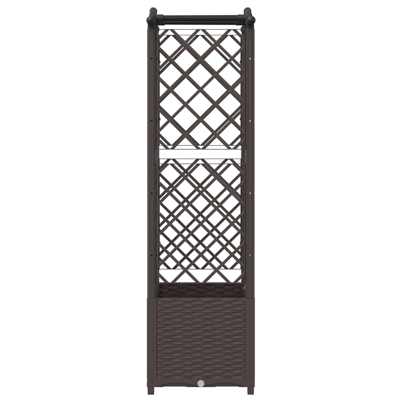 Hævet Bed med Trellis og Tag Brun 122 x 40 x 141 cm PP