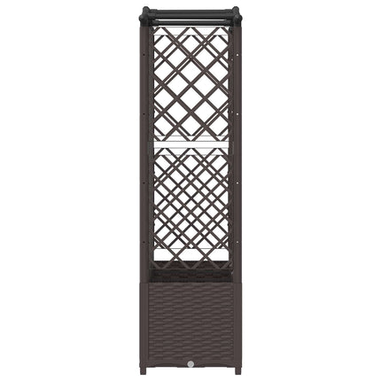 Hævet Bed med Trellis og Tag Brun 163 x 40 x 138 cm PP