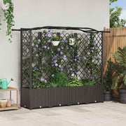 Hævet Bed med Trellis og Tag Brun 204 x 40 x 141 cm PP