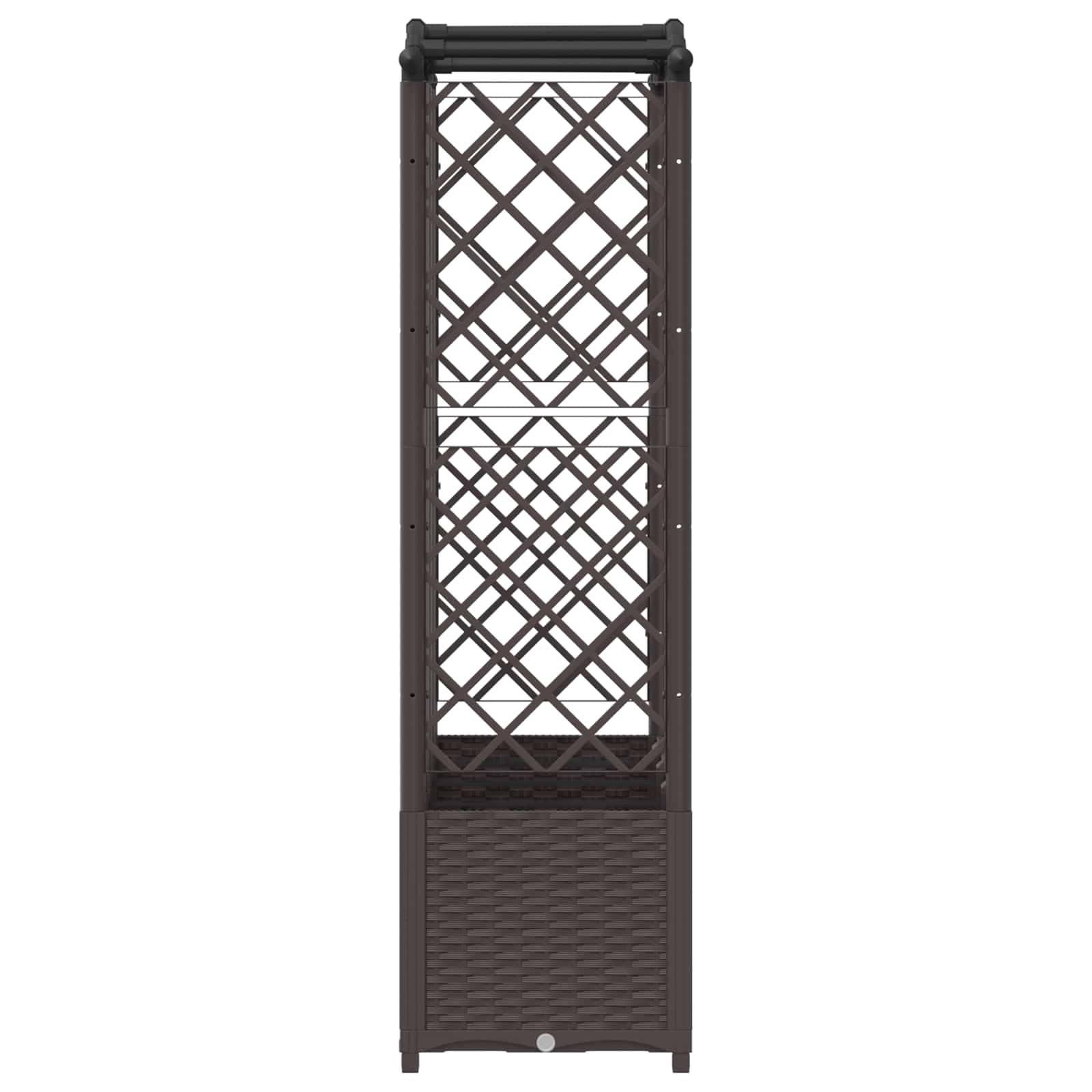 Hævet Bed med Trellis og Tag Brun 204 x 40 x 141 cm PP