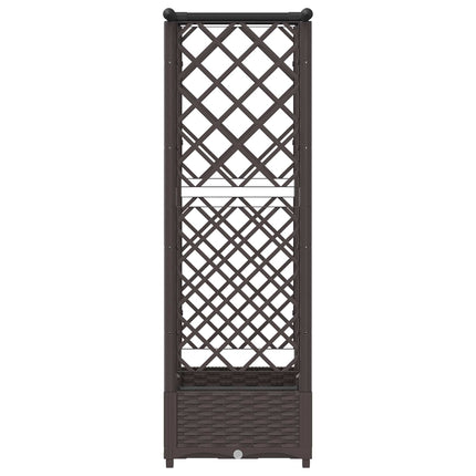 Hævet Bed med Trellis og Tag Brun 122,5 x 40 x 121 cm PP
