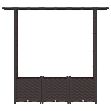 Hævet Bed med Trellis og Tag Brun 162,5 x 40 x 136 cm PP