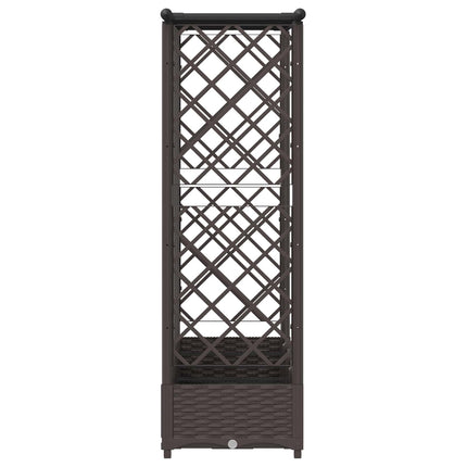 Hævet Bed med Trellis og Tag Brun 202,5 x 40 x 121 cm PP
