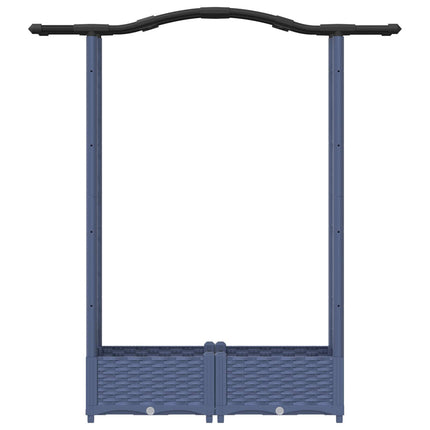 Hævet Bed med Trellis og Tag Grå 124 x 40 x 123 cm PP