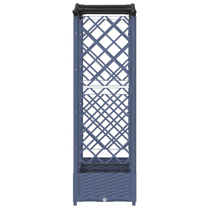 Hævet Bed med Trellis og Tag Grå 169 x 40 x 123 cm PP