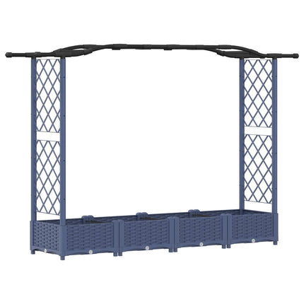 Hævet Bed med Trellis og Tag Grå 207 x 40 x 123 cm PP
