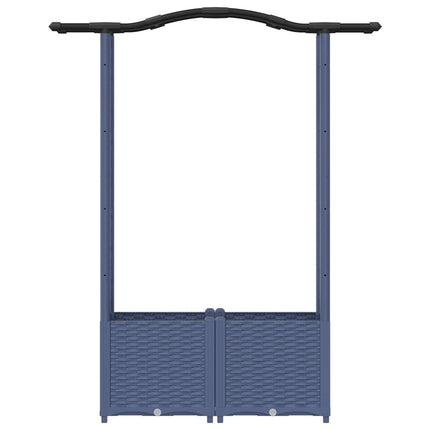 Hævet Bed med Trellis og Tag Grå 125 x 40 x 138 cm PP
