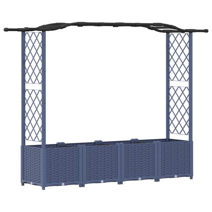 Hævet Bed med Trellis og Tag Grå 204 x 40 x 138 cm PP